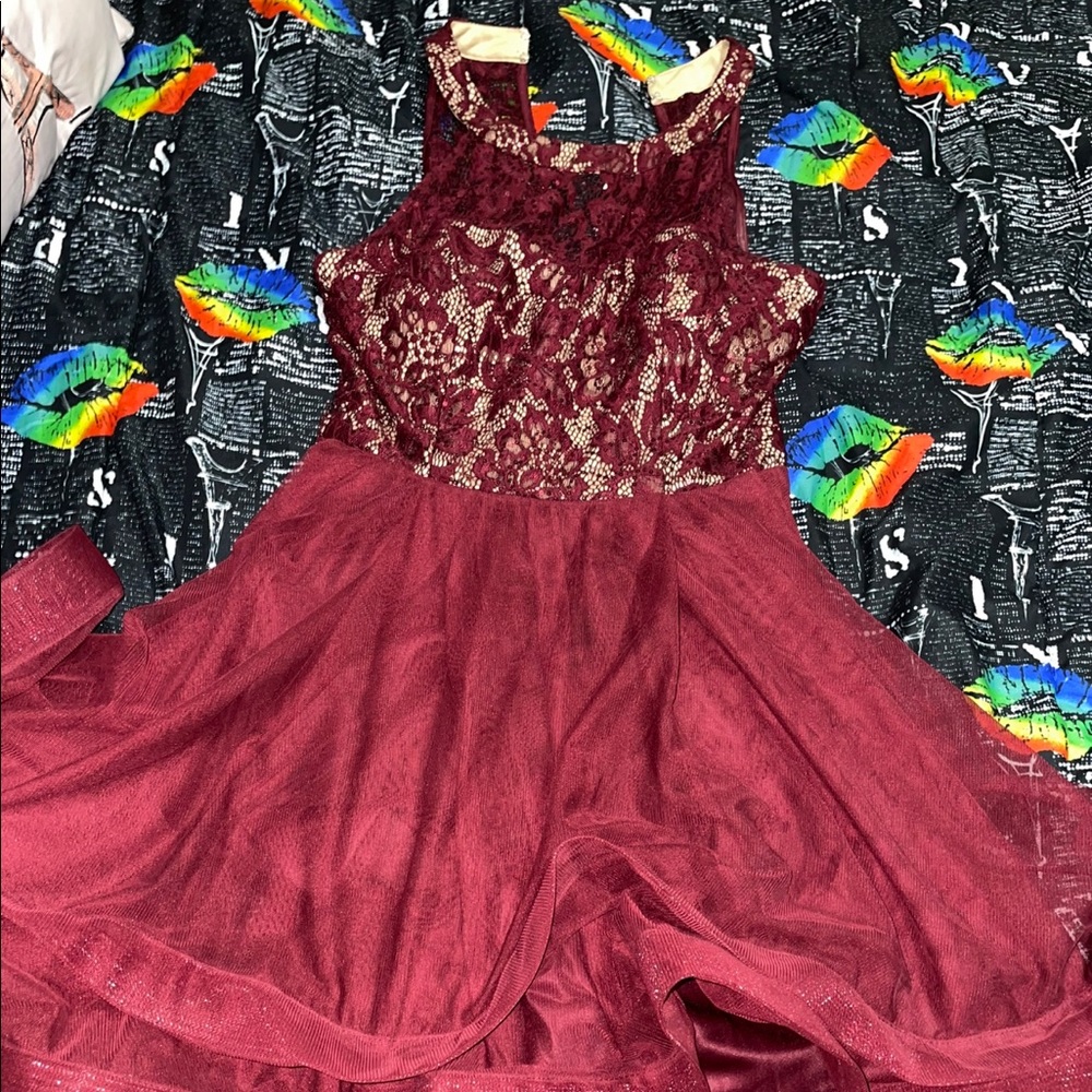 This dress is really burgundy.